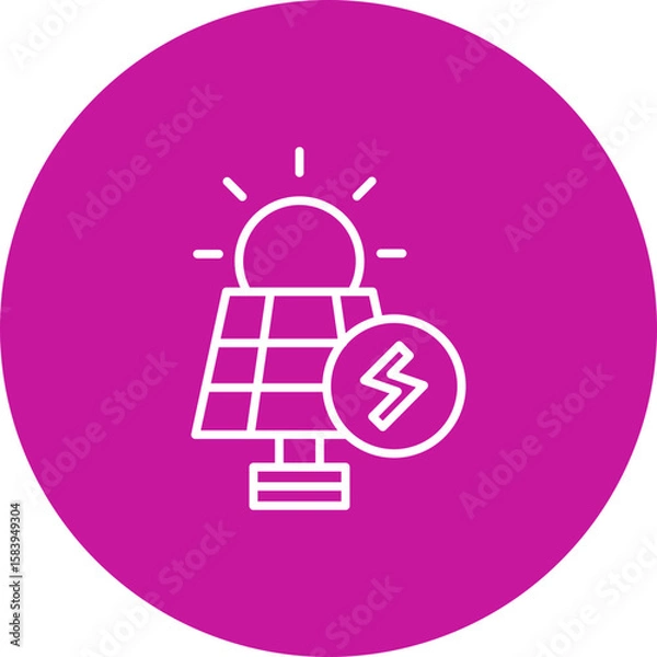 Obraz Solar Energy Panel  Vector Pink Circle Icon Design