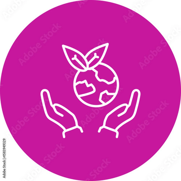Obraz Environmental Awareness  Vector Pink Circle Icon Design