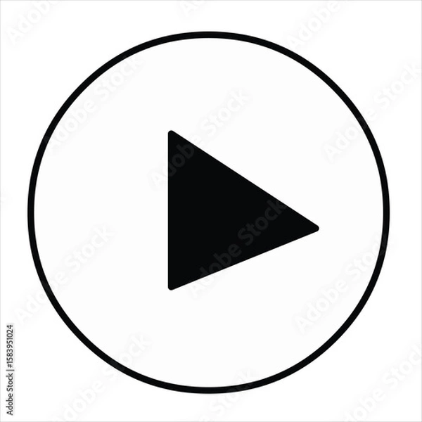Fototapeta  Play Button Line Icon Vector