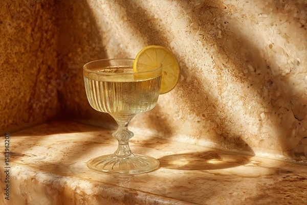 Fototapeta A cocktail close up high end luxury elegant editorial style, all in brown tones. 