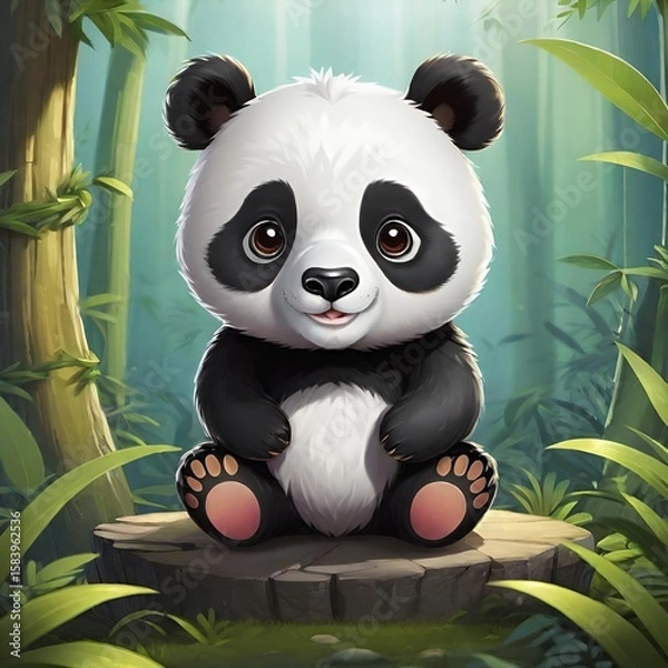 Obraz Cute baby panda
