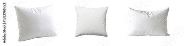 Fototapeta Set of stickers with different soft pillows in a white pillowcase clipart collection