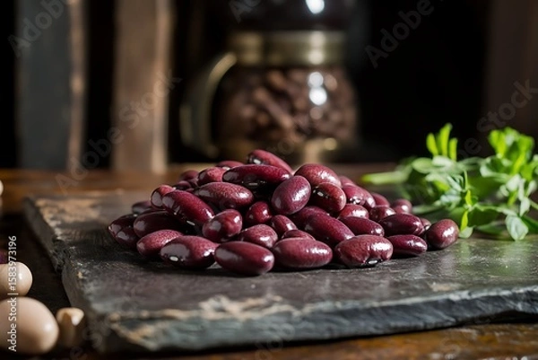 Fototapeta Realistic hand-roasted beans in a small pile on solid white