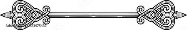 Obraz Ornamental divider line with hand-sketched symmetry in hand-drawn style