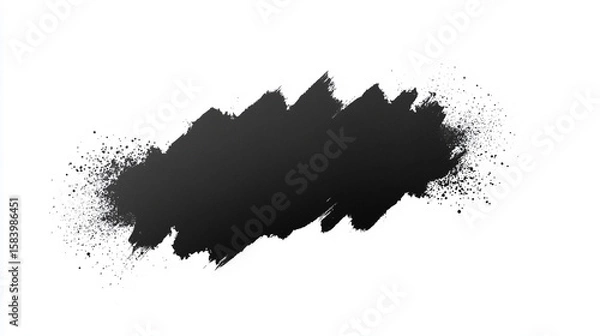 Fototapeta Black paint splash on white background emphasizing creativity and artistic expression in modern design