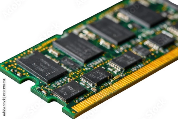 Fototapeta Close-up of Computer RAM (Random Access Memory) module on black background