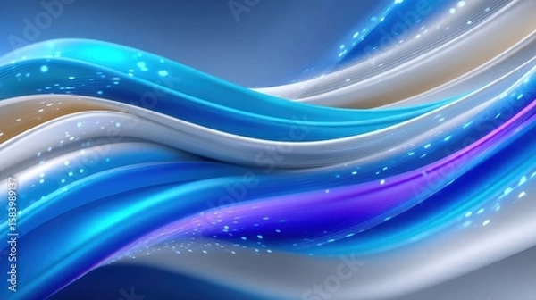 Obraz Elegant geometric abstraction with flowing digital data streams