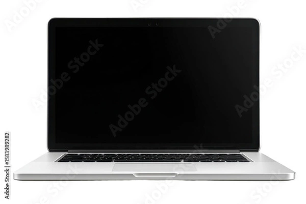 Fototapeta Front view of a modern generic silver metallic