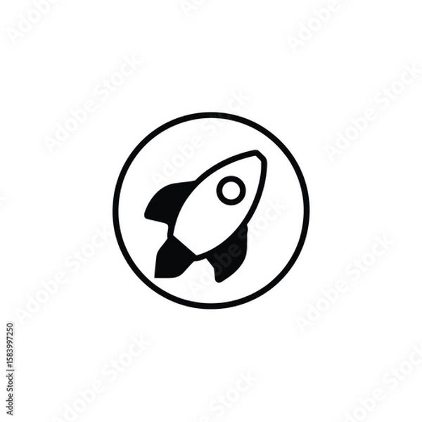 Fototapeta Encirled Rocket Launch Icon