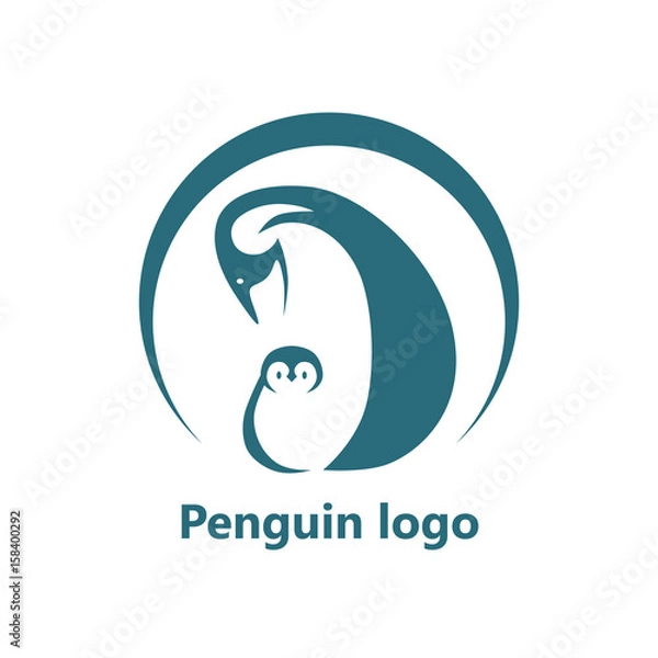 Fototapeta Abstract penguin logo. Vector logo design template.