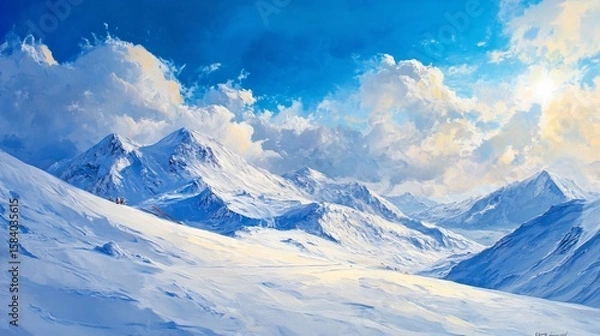 Obraz snow covered mountains