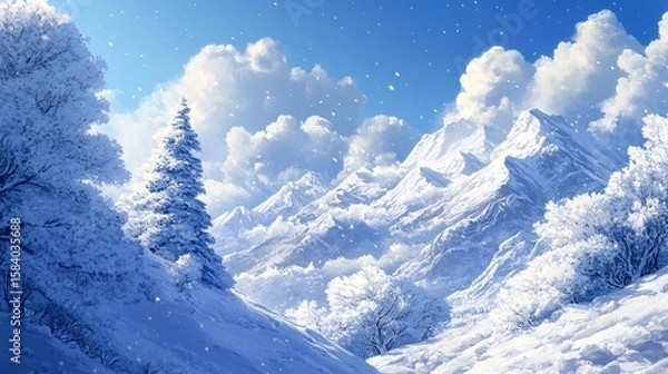 Obraz snow covered mountains