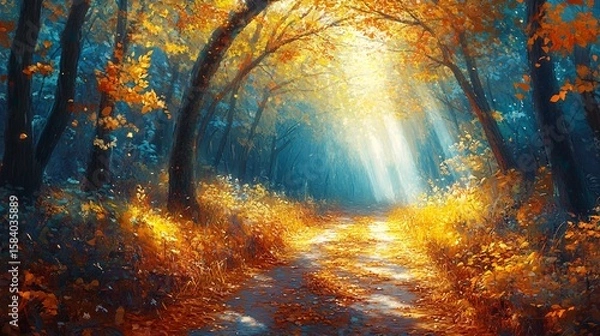 Obraz sunset in the forest