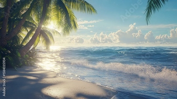 Obraz palm trees on the beach