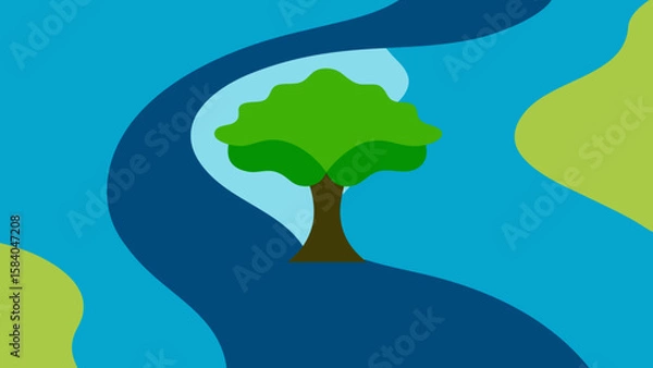 Obraz River Delta Seen from Above a Tree Like Pattern Beauty