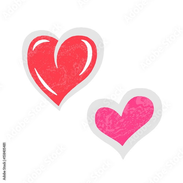 Fototapeta Hand drawn hearts. Design elements for Valentine s day.