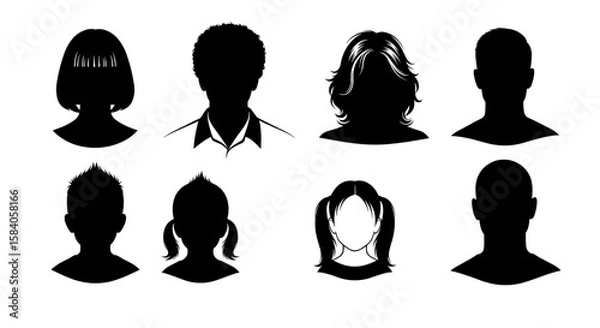 Obraz Versatile Avatar Silhouettes: Profile Icons for Websites & Apps