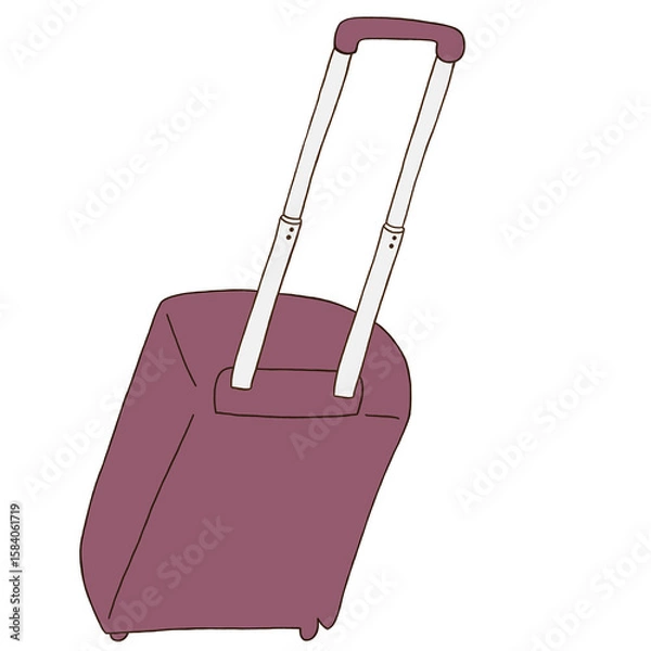 Obraz キャリー　旅行　趣味　イラスト　線画　濃いピンク　色違い　シークレット