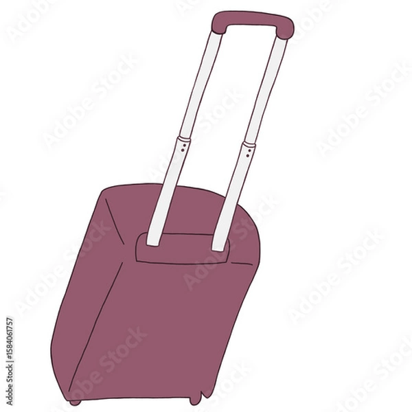 Obraz キャリー　旅行　趣味　イラスト　線画　濃いピンク　色違い　シークレット