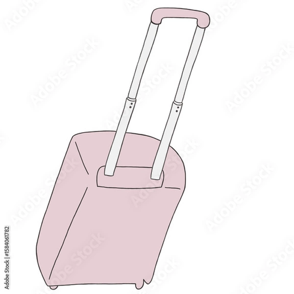 Obraz キャリー　旅行　趣味　イラスト　線画　薄ピンク　色違い　シークレット