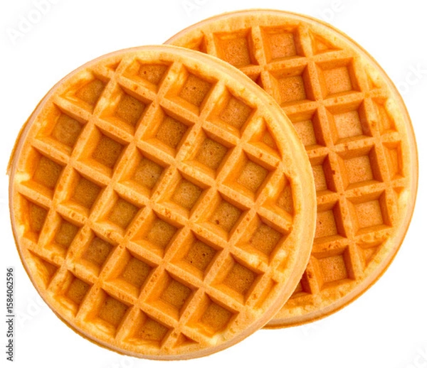 Obraz round shape waffles isolated on white background