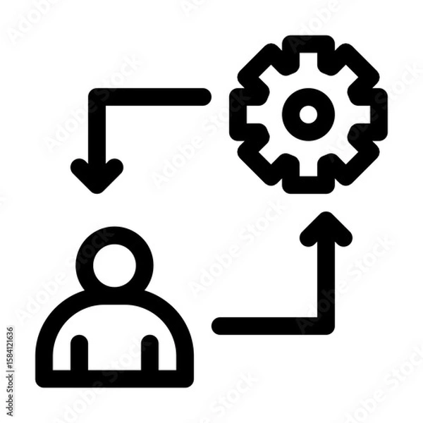 Fototapeta Strategic Execution Line Icon, Business Operations
