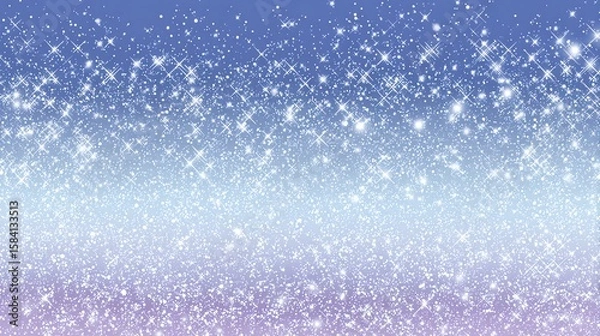 Obraz winter stardust gradient with sparkles on blue-purple twilight panoramic background, magical glitter-filled wallpaper for festive, dreamy, or celestial-themed visuals