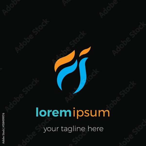 Fototapeta Letter Fj simple monogram vector form