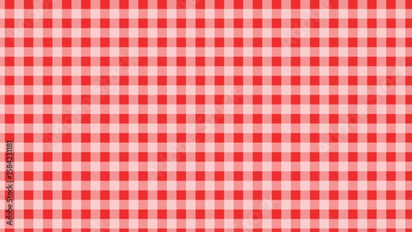 Obraz 赤のギンガムチェック柄のシームレスパターン模様背景