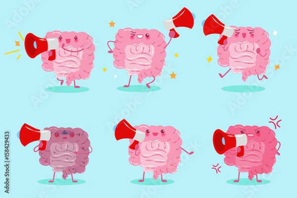 Obraz cute cartoon intestine