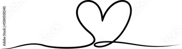 Obraz Doodle Heart Divider Line