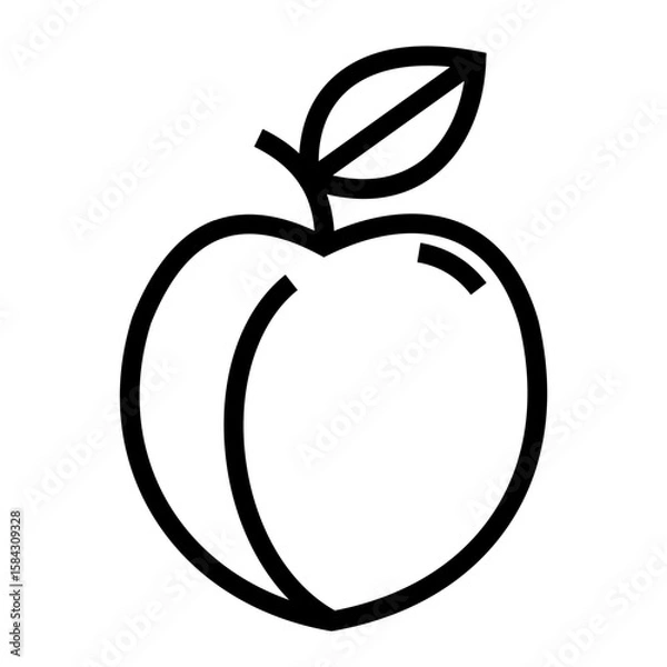 Obraz apricot fruit icon