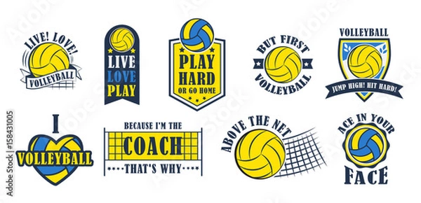 Obraz Volleyball logo set, vector illustration