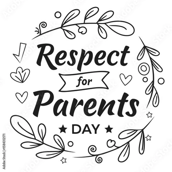 Obraz RESPECT FOR PARENTS DAY vector illustration