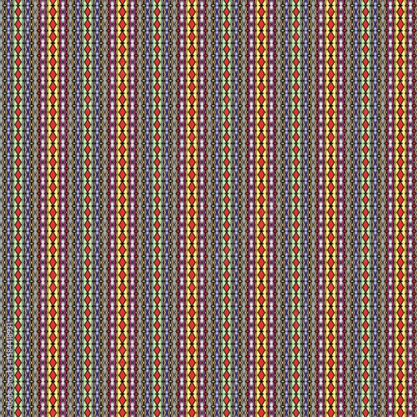 Obraz Intricate Vertical Stripes: A Colorful Geometric Pattern
