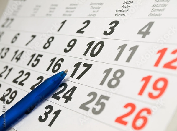 Obraz Calendar with  pen