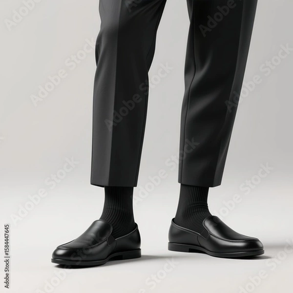 Obraz Black leather shoes 