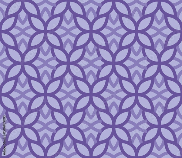 Fototapeta Floral Inspired Interlocking Pattern with Soft Purple Hue Modern Textile Design Creative Wallpaper Distinct Decorative Background Backdrop Design