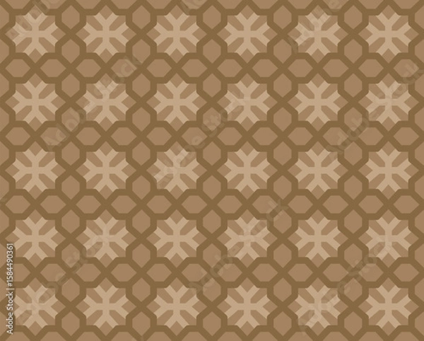 Fototapeta Intricate Geometric Pattern with Interlocking Shapes and Earthy Brown Tones for a Vintage Aesthetic