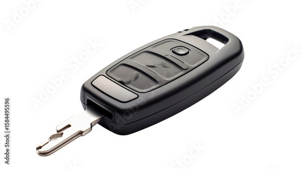 Obraz Modern car key with remote lock  isolated on transparent background shows convenience