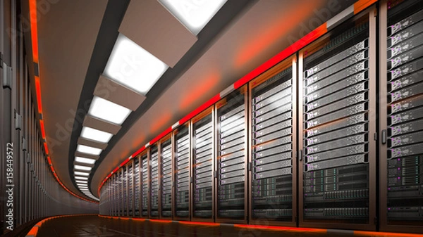 Obraz Modern datacenter. Cloud computing. 3d rendering