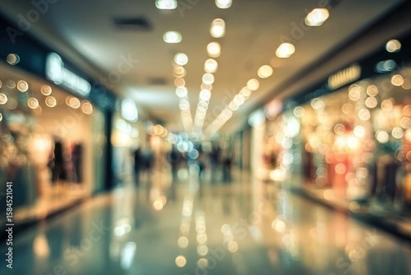 Obraz retail blur in mall backdrop with bokeh effect