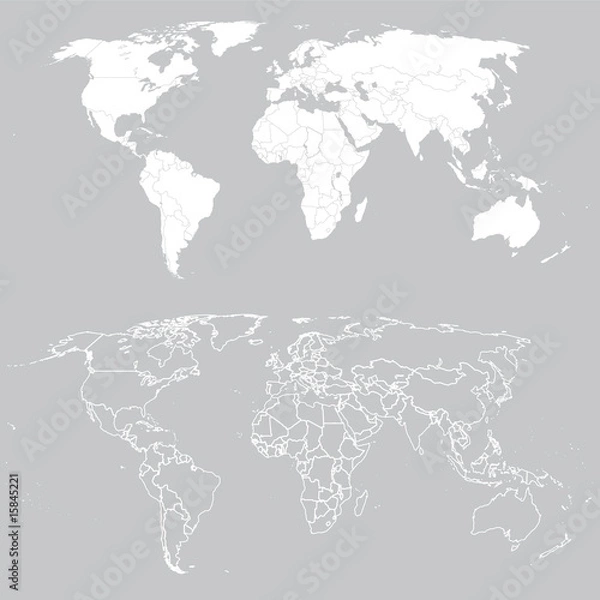 Obraz graue Weltkarte