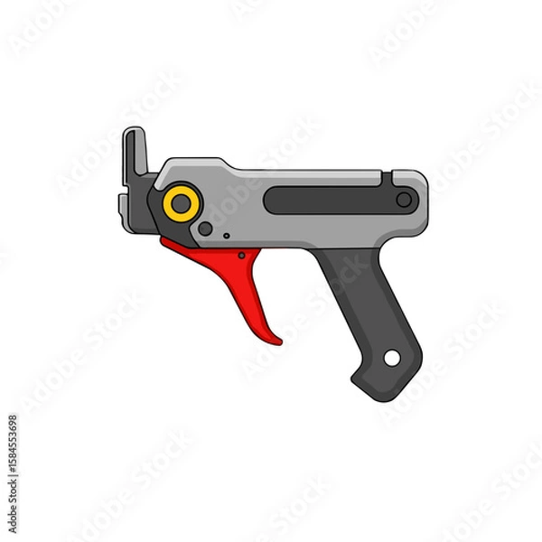 Fototapeta Trigger mechanism of a spray gun. Flat vector on transparent background.
