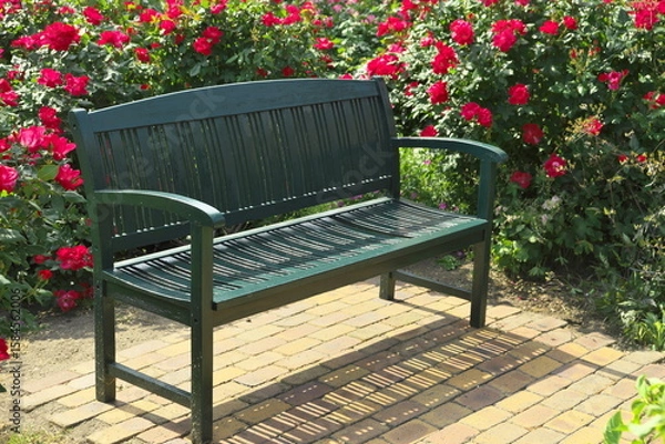 Obraz 薔薇のベンチ
