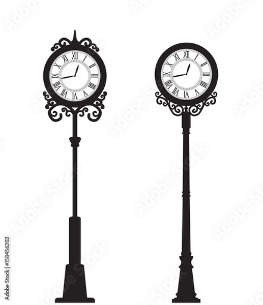 Obraz Vector street clock
