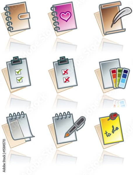 Fototapeta design elements 43c. paper works icons set