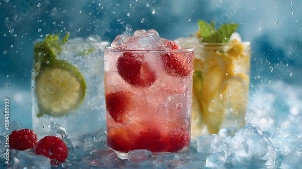 Fototapeta Summer ice drinks