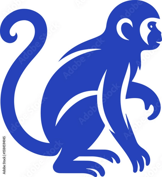 Obraz Elegant Stylized Monkey Logo Design