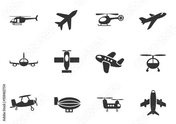 Obraz airplanes icon set